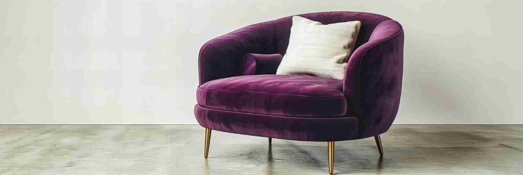 Fauteuil cocon en velours