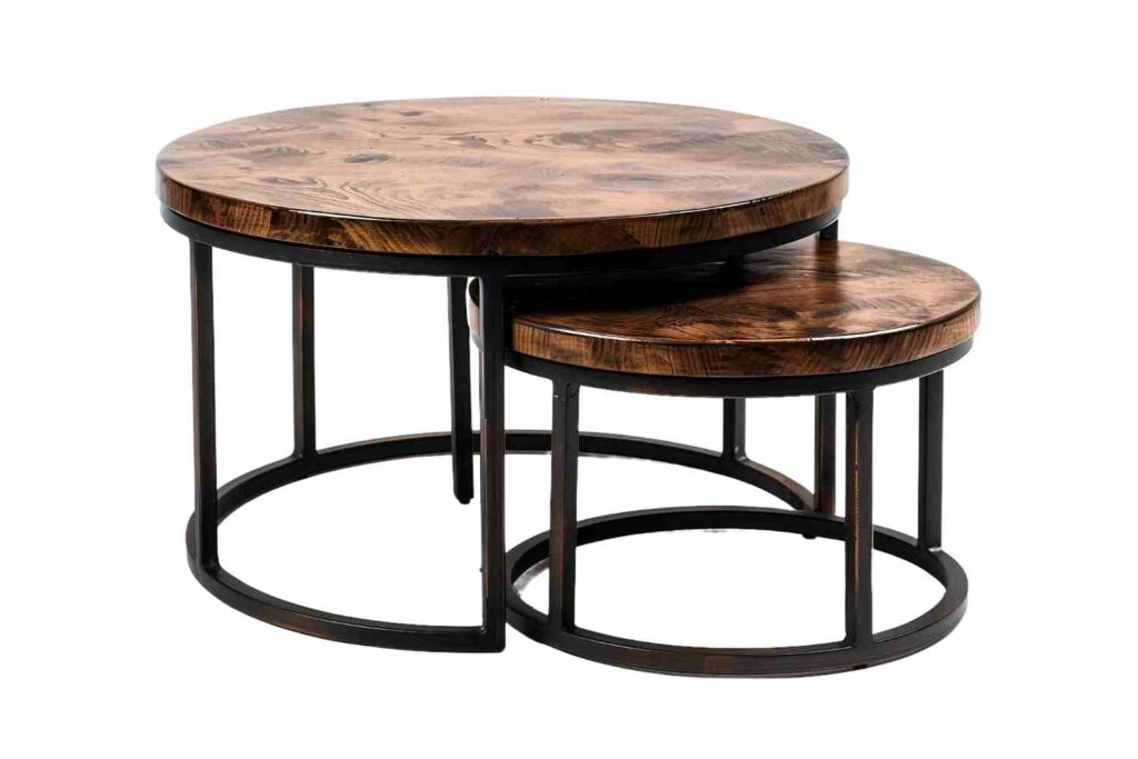 Tables gigognes en bois d’acacia et marbre - maison du monde