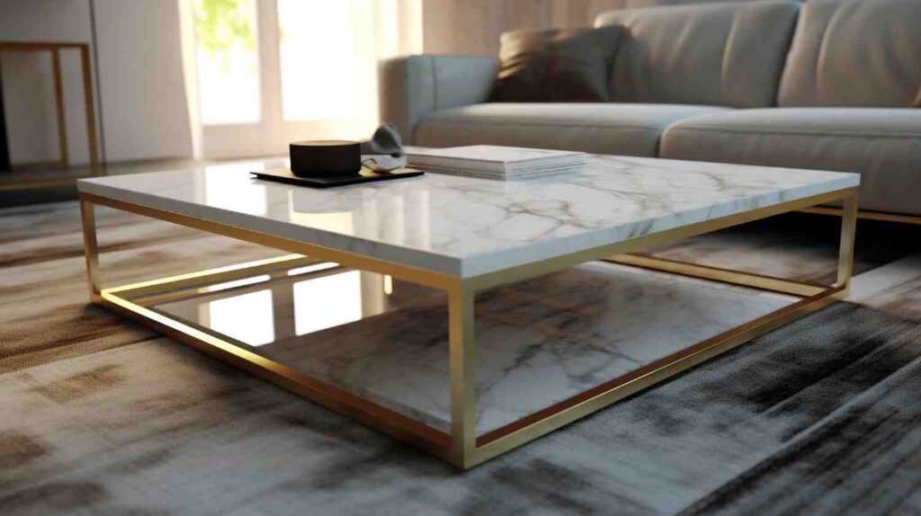 table basse en marbre blanc