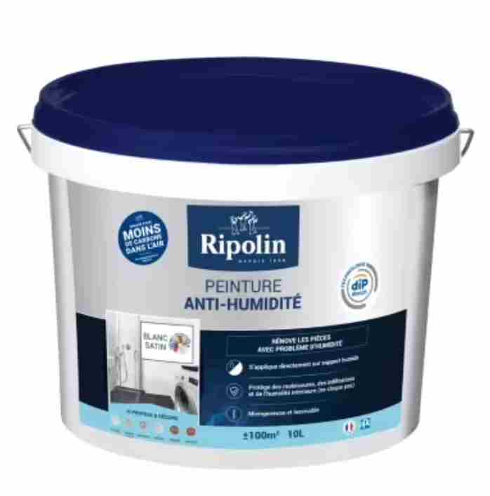 Ripolin Peinture Anti-Humidité Satin Blanc 10L